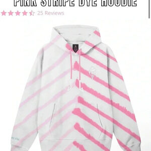 NWT JSC JEFFREE STAR COSMETICS PINK STRIPE DYE SWEATSHIRT HOODIE PINK UNISEX